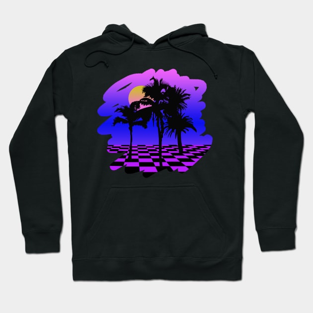 Eighties VHS Palm Trees Hoodie by LunaElizabeth